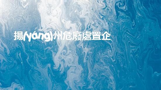 揚(yáng)州危廢處置企業(yè)名單公示創(chuàng)新技術(shù)革新：化工行業(yè)的未來(lái)在哪里？